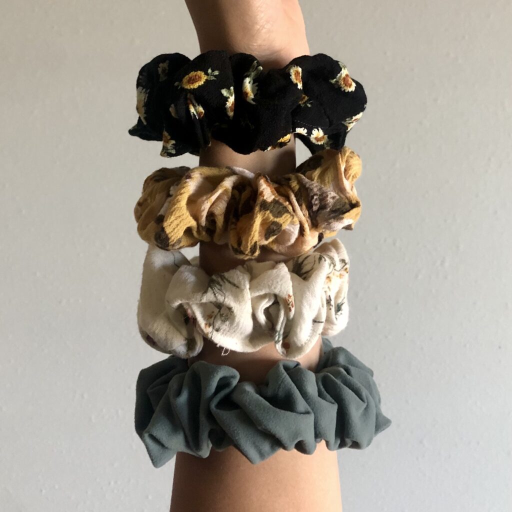 Big and Fluffy Scrap Fabric Scrunchies