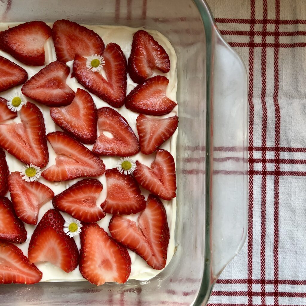 Sourdough Shortcake Bars in pan