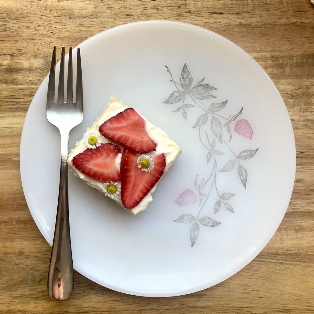 Sourdough shortcake bar on plate