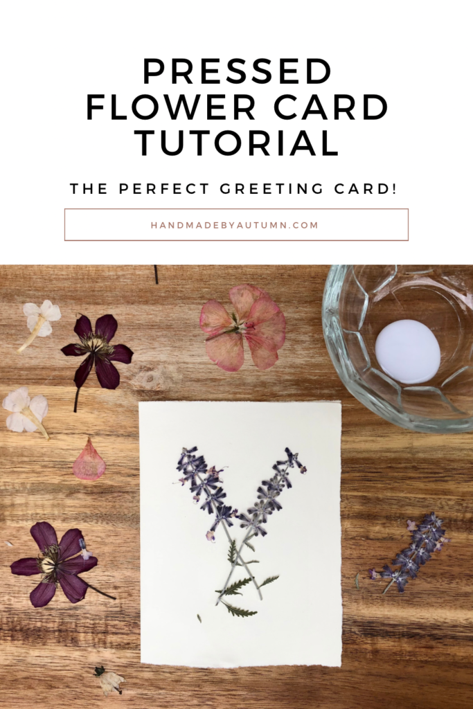easy pressed flower card tutorial pin