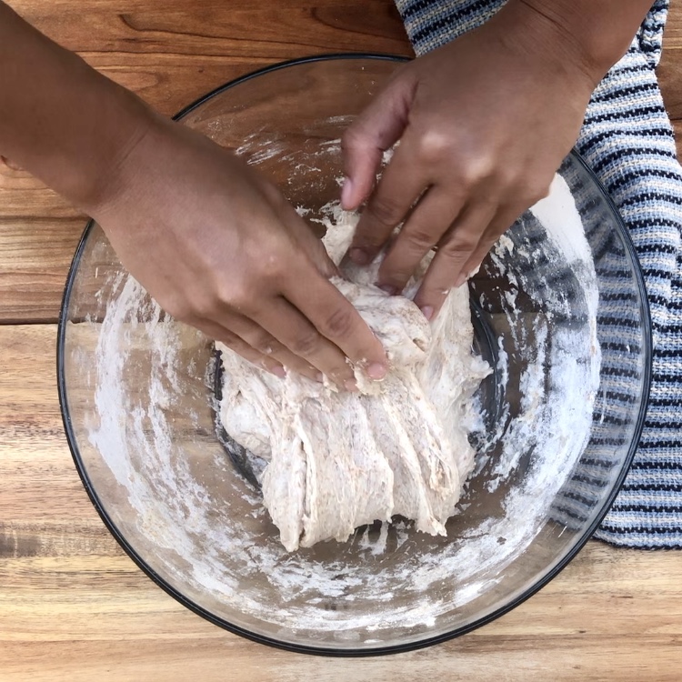 stretch and fold dough 3