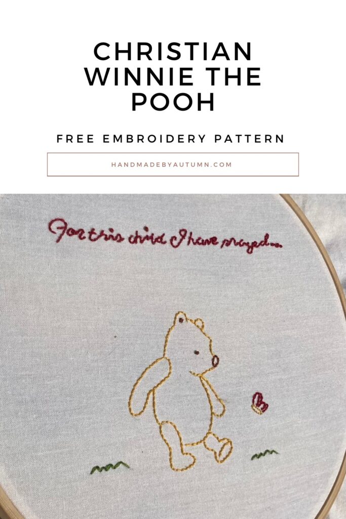 Christian Winnie the Pooh embroidery Pattern Pin